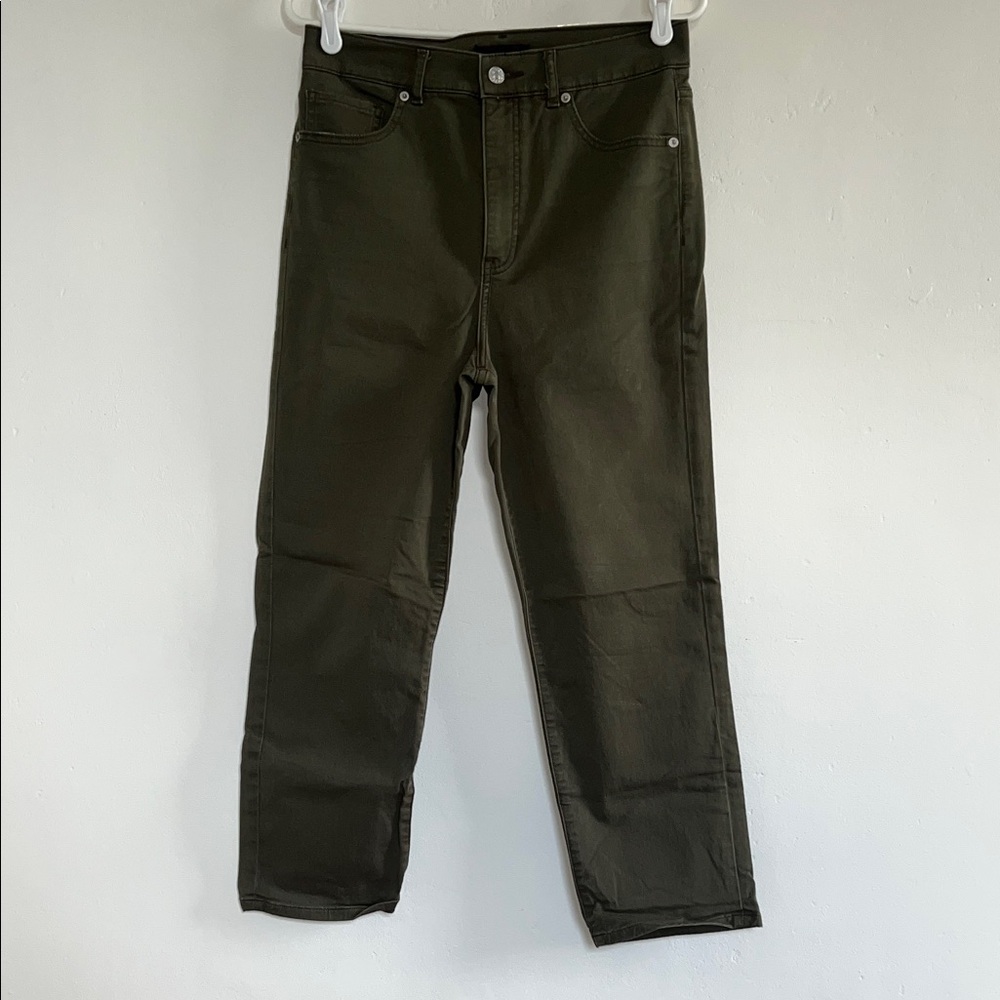 Express Olive Green Women's Straight Leg Jeans